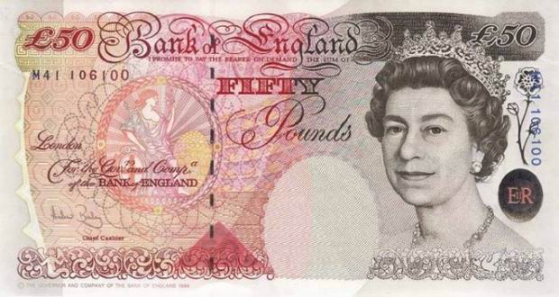 Fifty Pounds - British paper banknote - 50 note