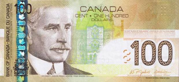 One Hundred Dollars - Canada money - $100 Dollar bill